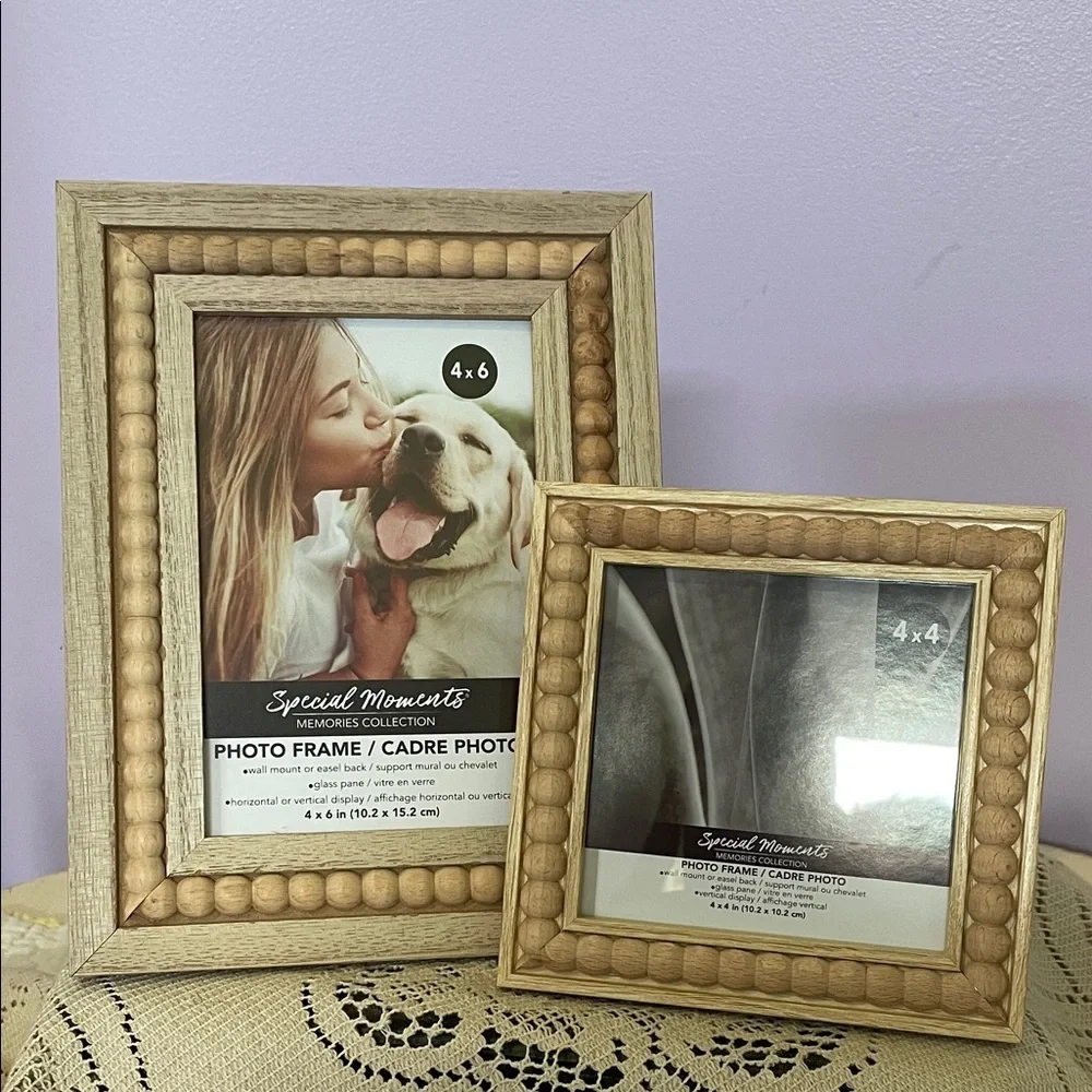 Special Moments Natural Wood Bead Picture Frames - Light Wood new